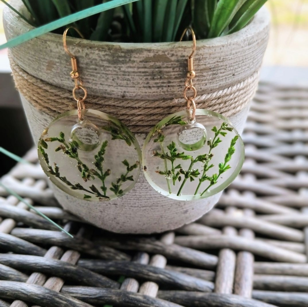 Real Wild Pressed resin earrings